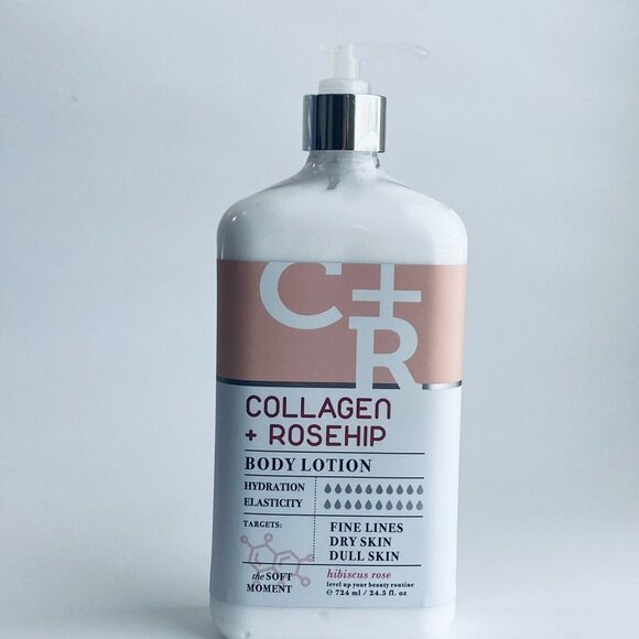 NEW Soft Moment Home & Body Company Collagen Rosehip Hibiscus Rose Lotion 24.5oz - Picture 1 of 5